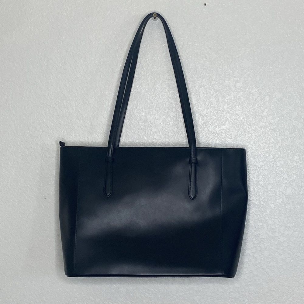 KATE SPADE Black Leather Tote Bag Size 11” x 16” x 6” approximately - Picture 4 of 10